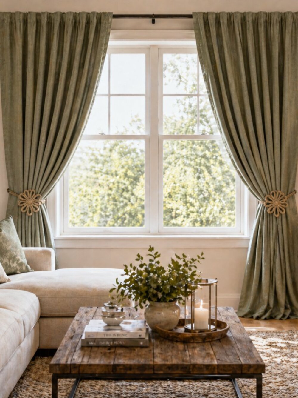 Sage Curtain Clip Family Room Accent
